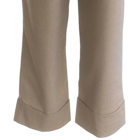 Cache Crop Gold Metallic Pant 3" Wide Waist Self Belt Stretch New $118 NWT - Picture 7 of 8